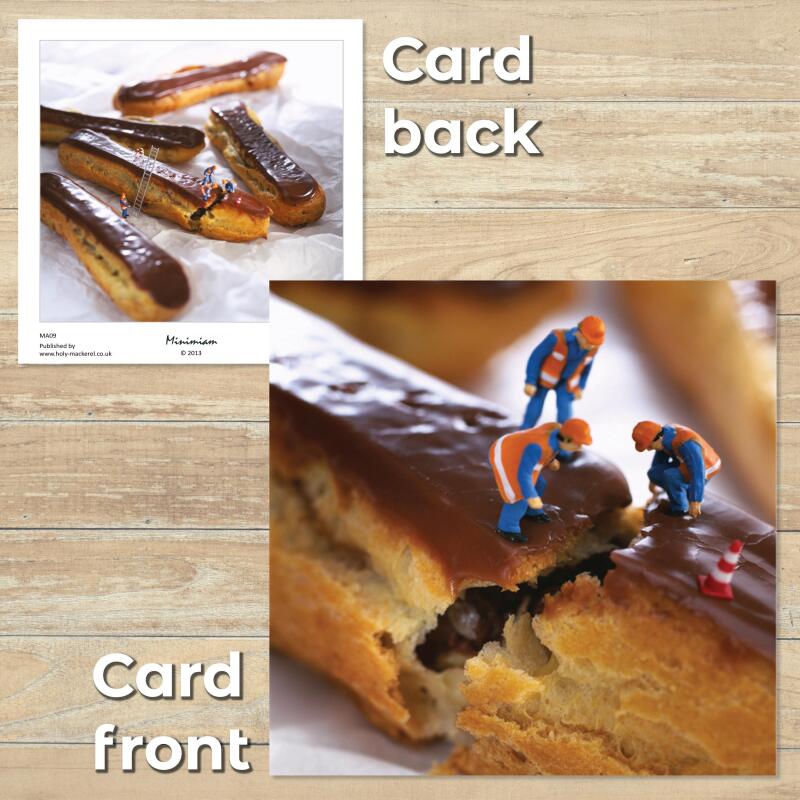 Funny Card Set - Minimiam Adventures in Patisserie - Tiny People Food Photography - Gru&szlig;karten Set UK