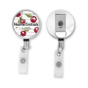 Personalised Metal ID Reel - Cherry Stripes