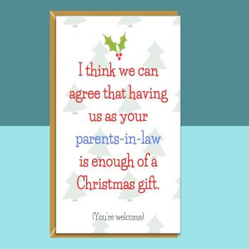 Funny Christmas Card for Daughter-in-law or Son-in-law - Can be Personalised - Perfect Xmas Card for Son in law or Daughter in law