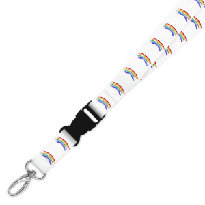 Double Breakaway Lanyard - Rainbow Brush Strokes