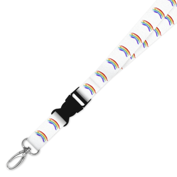 Double Breakaway Lanyard - Rainbow Brush Strokes