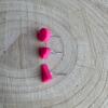 Fluorescent Pink Clay Stud Earrings: Hypoallergenic Micro Studs - Heart - none
