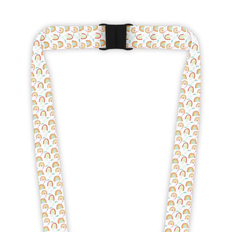 Double Breakaway Lanyard - Sweet Rainbows & Rain Clouds