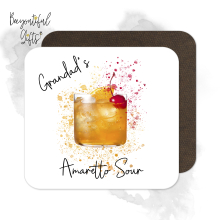 Personalised Amaretto Sour Coaster with Splash Effect