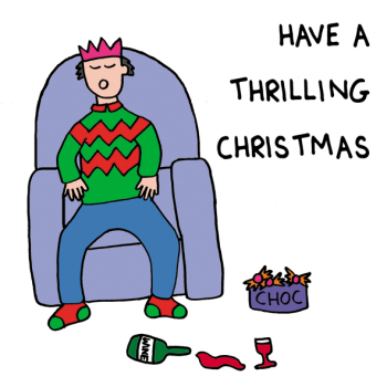 Thrilling Christmas 150mm Square Festive Christmas Card from Holy Mackerel