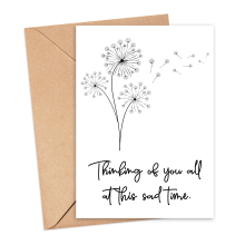 Sympathy Card - Thinking of You All At This Sad Time - Small (Approx. A6 | 105mm x 148mm | 4.1in x 5.8in) - Standard Smooth Card