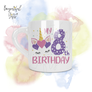 Personalised Unicorn Birthday Number Smug Mug® (6oz) - 8