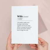 Birthday Card For Wife Fun Dictionary Quote Card For Wife Custom Message Card For Wife Funny Birthday Card For Wife