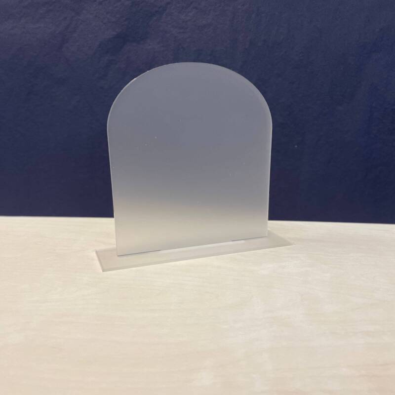 Rectangle A5 A4 Frosted Acrylic Table Number or Sign Blank with Stand / Frosted Clear / Acrylic Blanks / Wedding Signage/ DIY Signage / 3mm - A5 - Arched