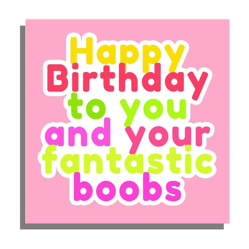 Birthday Card | Fantastic Boobs | Square card
