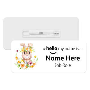 #hello my name is... Name Badge - Floral Easter Bunny