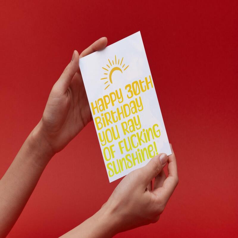 30th Birthday Card - Personalised inside if required - For Him or For Her - Perfect greetings card for someone turning 30 years old - Blank inside - Regular - Matte