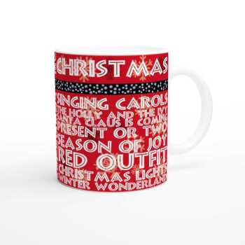 Christmas Seasonal Snow Words Mug