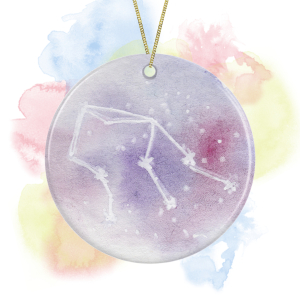 Ceramic Hanging Decoration - Watercolour Hand Painted Zodiac Sign