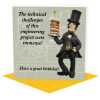 Funny historical birthday card featuring Isambard Kingdom Brunel - designed by Erica Sturla - 15cm square and blank inside, made in the UK