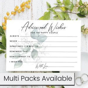 Eucalyptus Wedding Advice Cards - For The Happy Couple