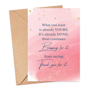 Affirmation Card - Start Saying Thank You For It - Medium (Approx. A5 | 148mm x 210mm | 5.8in x 8.3in) - Standard Smooth Card
