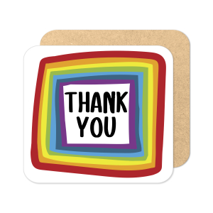 Thank You Coaster - Thank You Rainbow Themed