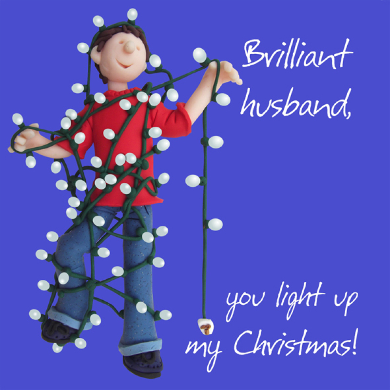 Brilliant Husband 150mm Square Christmas Card by Artist Erica Sturla