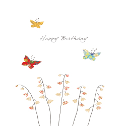 Holy Mackerel lily of the valley floral birthday card - designed by Eloise Hall - 15.7 x 11cm - blank inside