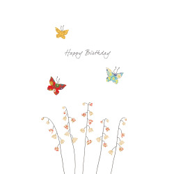 Holy Mackerel lily of the valley floral birthday card - designed by Eloise Hall - 15.7 x 11cm - blank inside