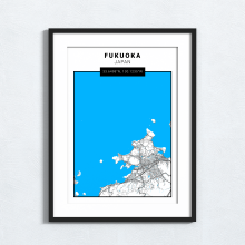 Fukuoka - Japan - Map Print - A4