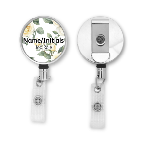 Personalised Metal ID Reel - Cream Roses