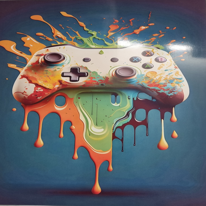 A4 Print of Colour Xbox Controller (game434567)