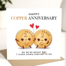 7 Year Anniversary Card | Copper Anniversary Card - We Were Meant 2p - Standard Smooth Card