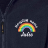 Rainbow Healthcare Fleece Jacket with Rainbow Design | Private healthcare Fleece Jacket Embroidered with Name. Custom Outdoor Weather Jacket - Extra Small (XS)