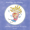 Holy Mackerel Chandelier, a Rosie Brooks birthday card, 15cm square, printed in the UK and blank inside
