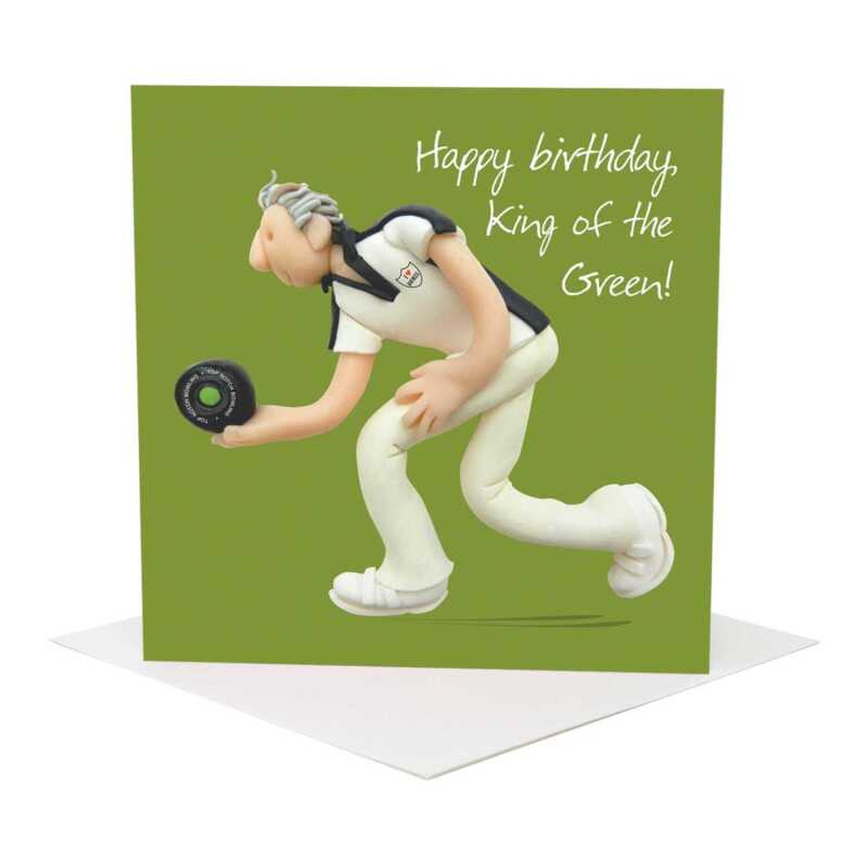 King of the green birthday card for him - designed by Erica Sturla - 15cm square and blank inside, made in the UK