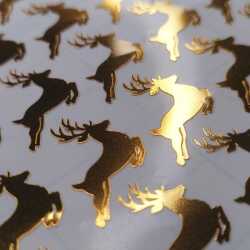 Gold Reindeer Stickers 50 in a set