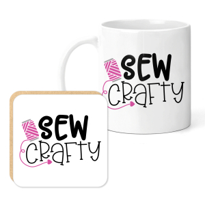 Crafting Mug & Coaster Set - Sew Crafty