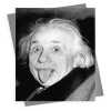 Einstein, vintage photographic black and white card featuring Albert Einstein- 12.6 x 17.7cm and blank inside - made in the UK