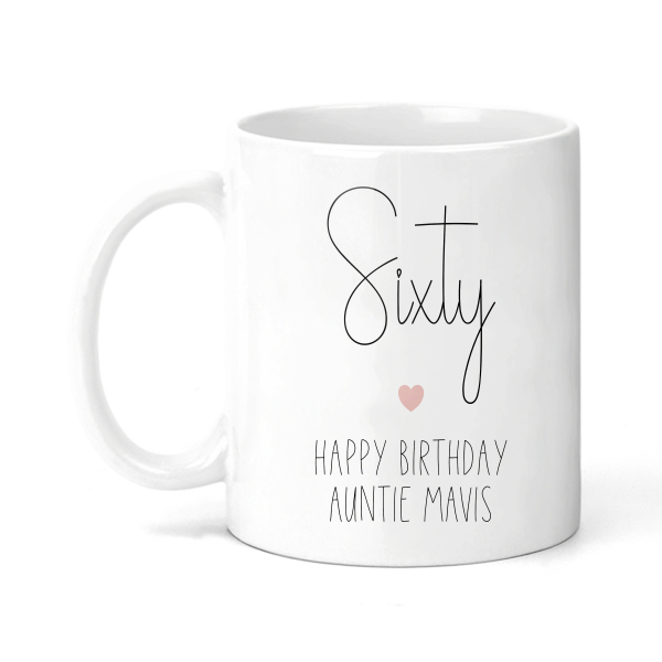 Personalised Birthday Ceramic Mug - Simplistic Sixty