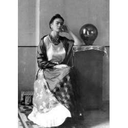 Holy Mackerel Frida Kahlo retro black and white photographic card featuring a vintage image of the artist - 12.6 x 17.7cm and blank inside