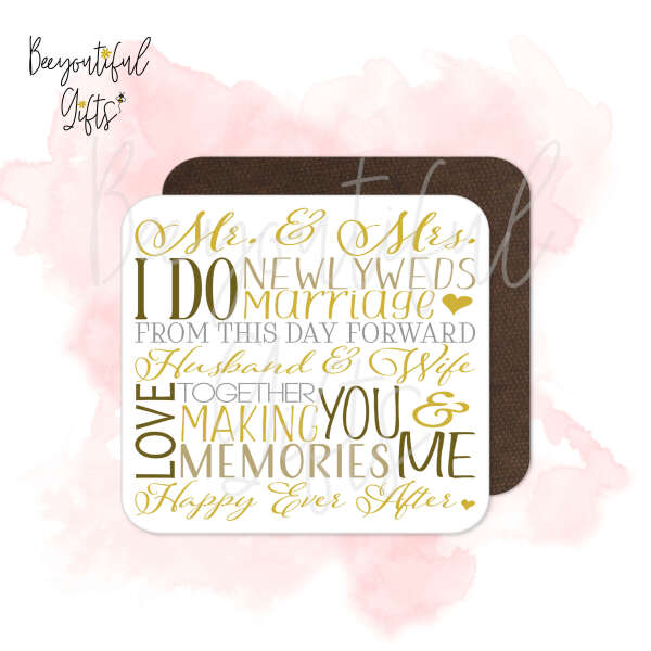 Wedding Coaster - Wedding Day Subway Art