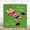 Rugby themed birthday card for him - designed by Erica Sturla - 15cm square and blank inside, made in the UK
