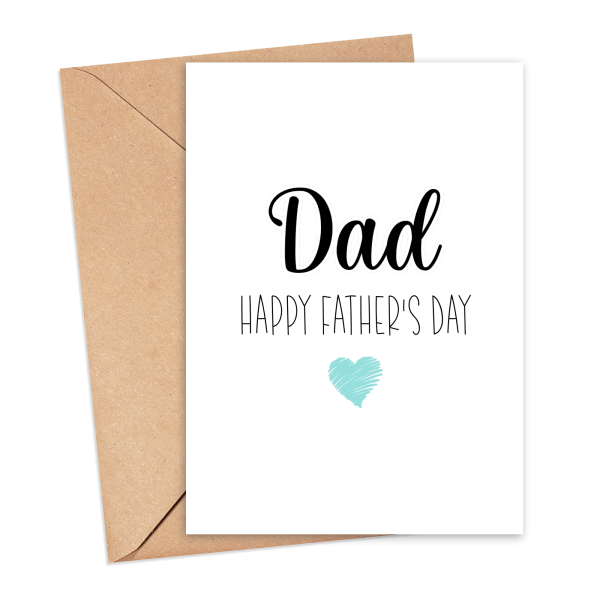 Personalised Father's Day Card - Simple Happy Father's Day - Small (A6)