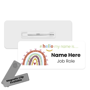 #hello my name is... Name Badge - Boho Rainbows