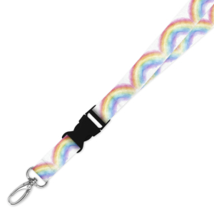 Double Breakaway Lanyard - Watercolour Rainbow