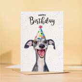 Birthday Card For Him or Her Of A Whippet Dog Illustration For Him or Her Birthday Gift