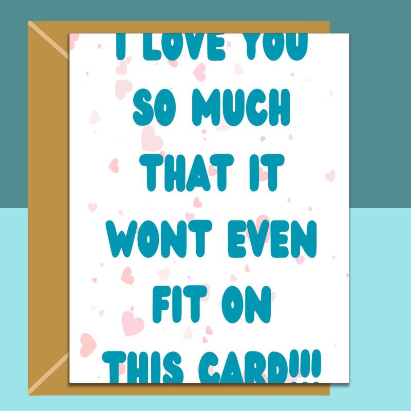Funny Anniversary, Valentines, or Birthday Card for him or her - personalised - cute card for your boyfriend, girlfriend, husband, wife. - Blank inside - Regular - Matte