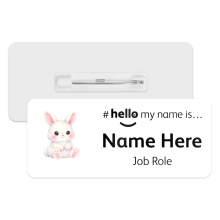 #hello my name is... Name Badge - Watercolour Springtime Bunny