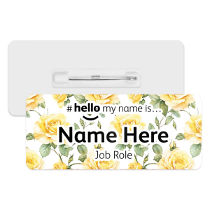 #hello my name is... Name Badge - Yellow Roses