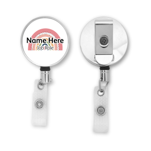 Personalised Metal ID Reel - Cute Boho Rainbow