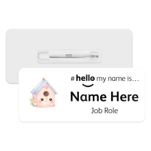 #hello my name is... Name Badge - Watercolour Springtime Birdhouse