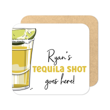 Personalised Drinks Coaster - Hand Drawn Tequila Shot