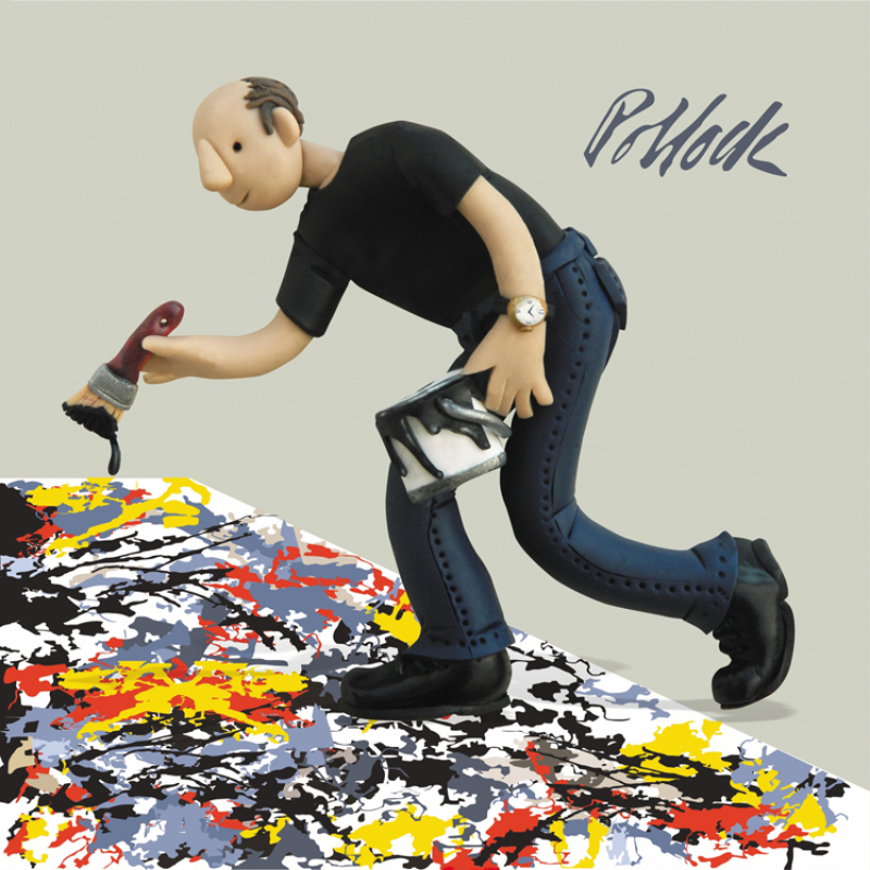Pollock, an art themed greetings card from Erica Sturla's Artist at Work range, 150mm square and blank inside for your message